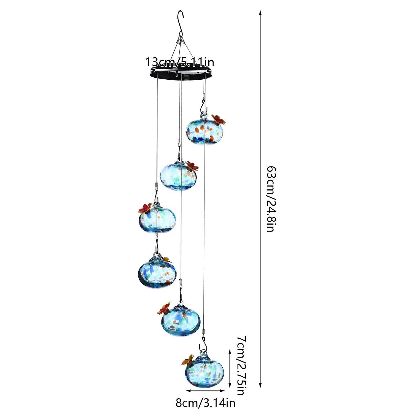 Hign-concerned Hummingbird Feeders Leak-Proof Glass Balls Outdoor Decor