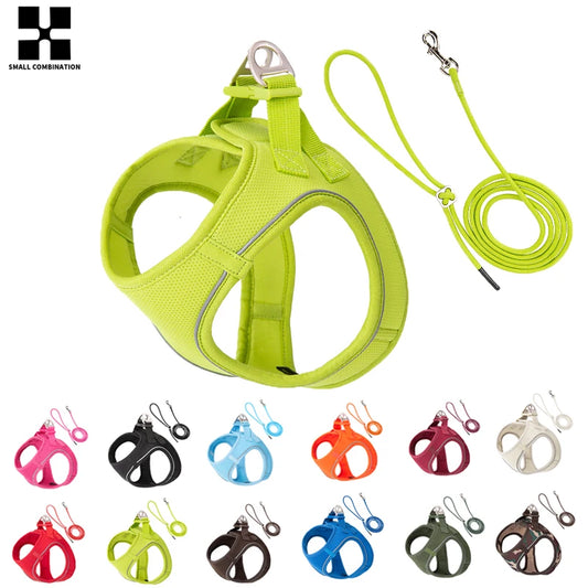 Adjustable Reflective Dog Harness Leash Set For Pets