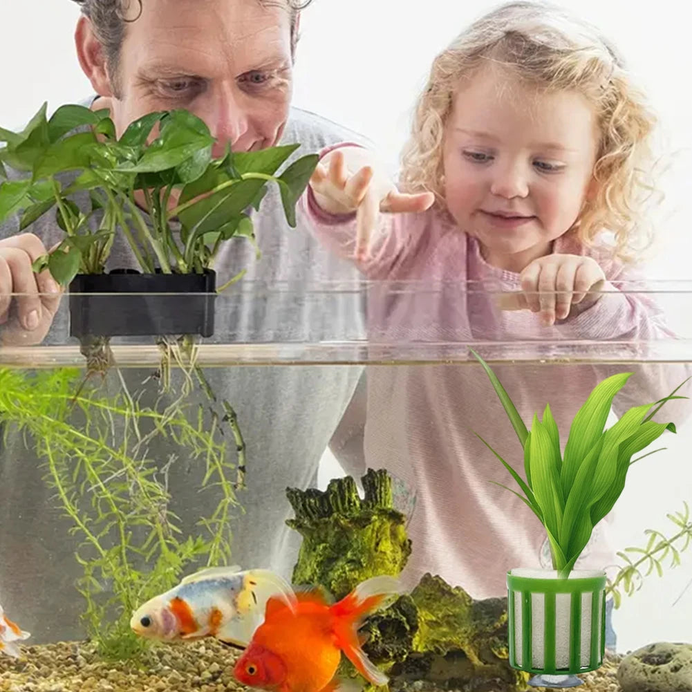 APWIKOGERH Aquarium Plant Fixing Pots Anti Floating Kit