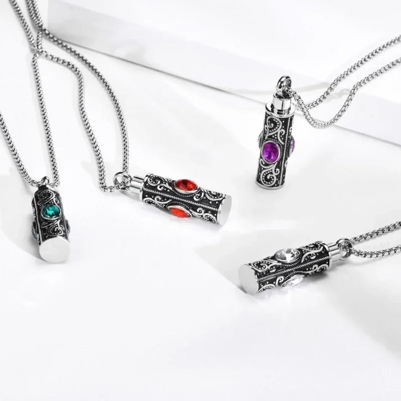 Stainless Steel Pet Ashes Memorial Necklace Pendant