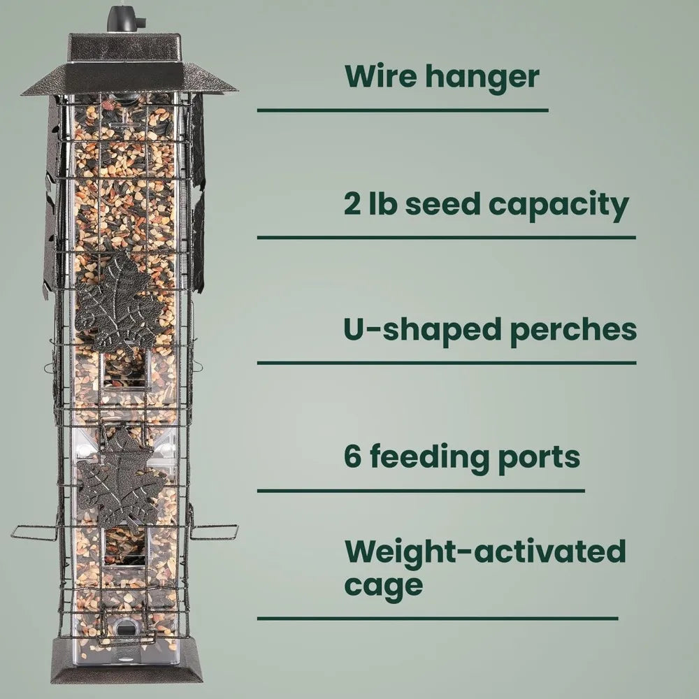 XIUWO Squirrel Proof Bird Feeder With Weight Activated Perches