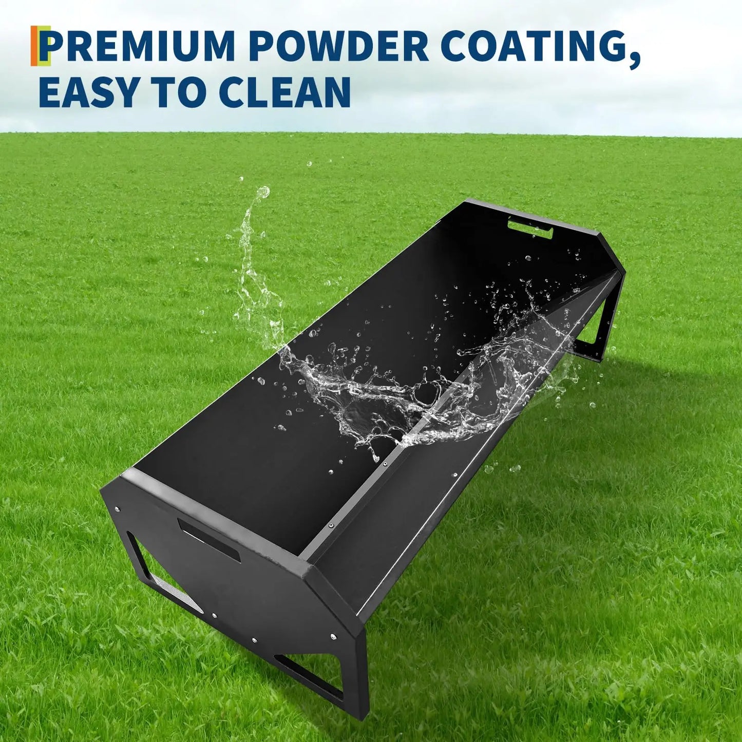HiMISS Galvanized Steel Hay Trough With Rustproof V Shaped Bottom