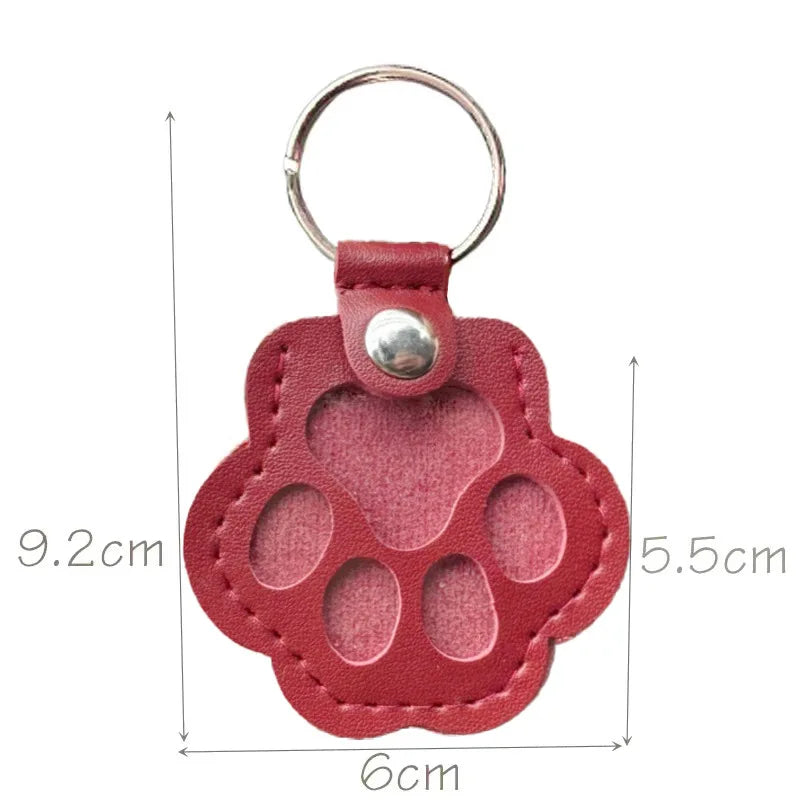 Button Leather Memorial Pet Hair Keepsake Keychain for Pet Fur