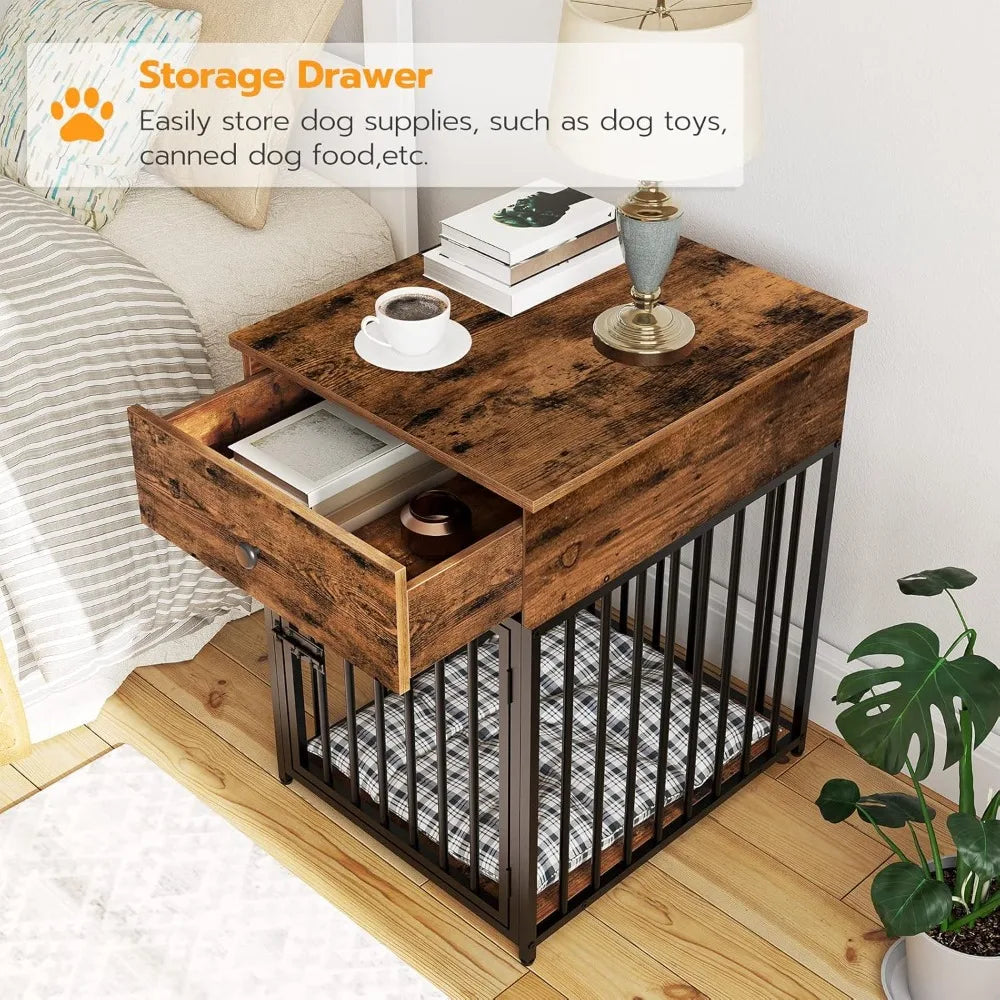 DAFIFY Wooden Dog Crate Furniture End Table Kennel