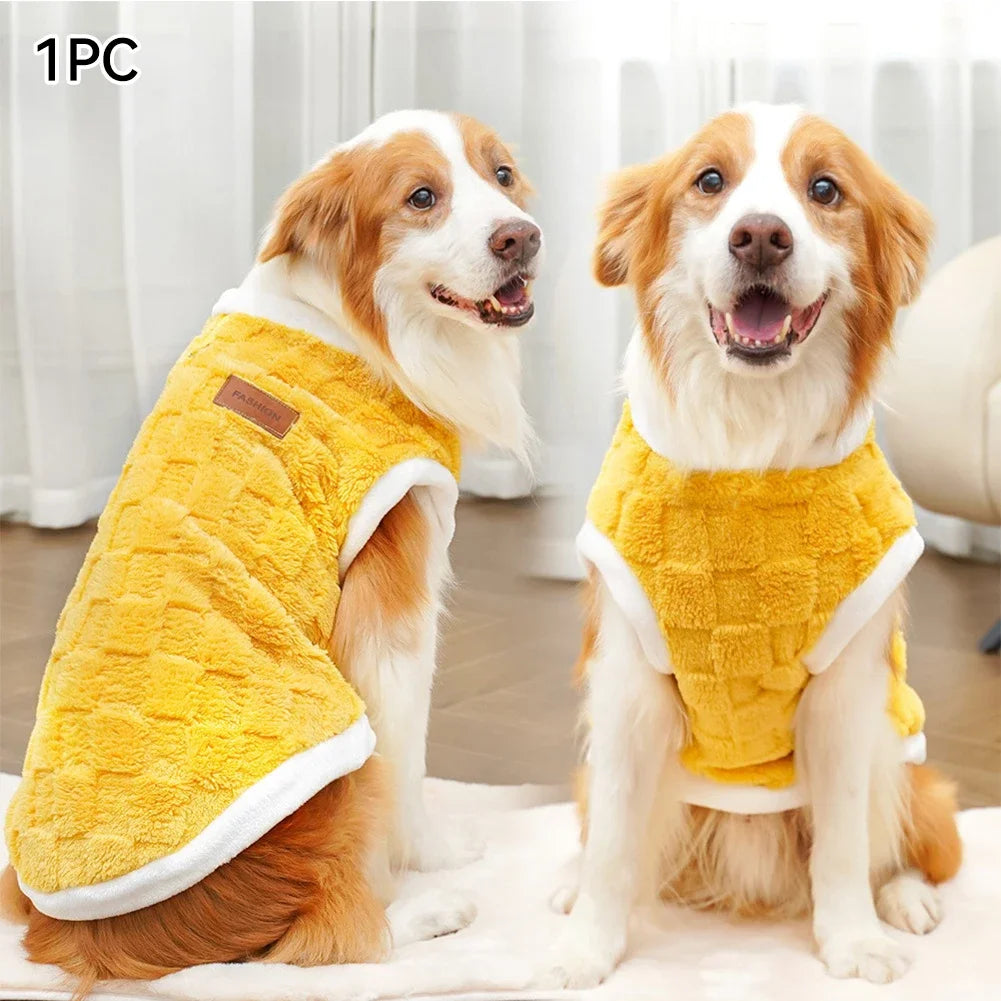 NONECN Flannel Dog Winter Sweater Coat For Pets Warm Comfort