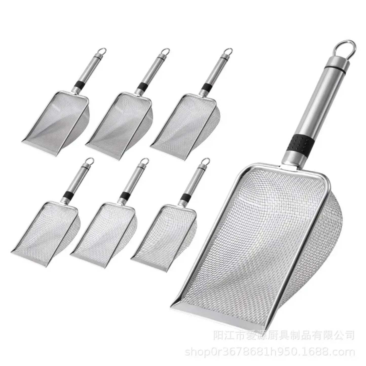 Stainless Steel Cat Litter Scoop Fine Mesh Sifter For Cleanliness