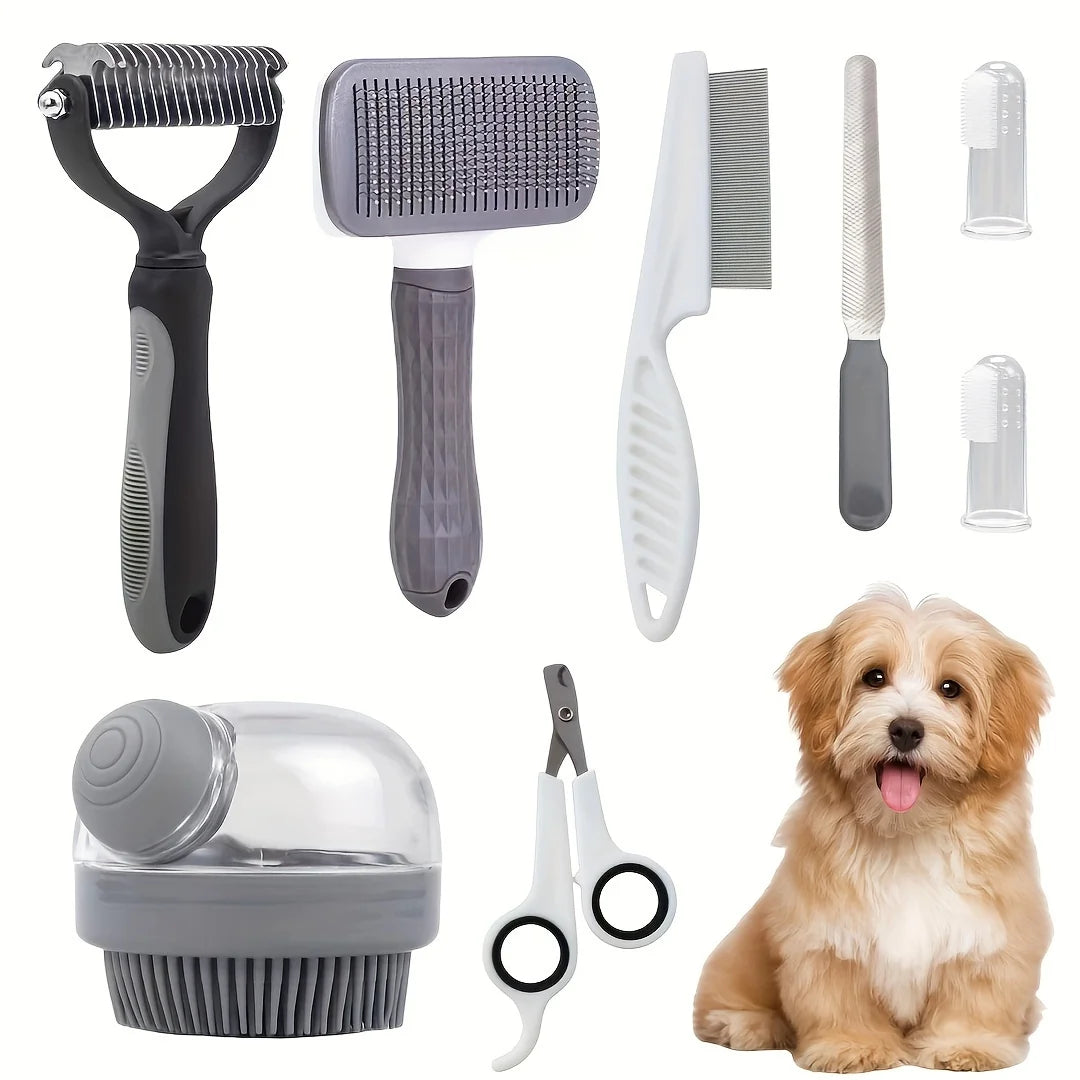 Hign-concerned Dog Grooming Kit 8 Piece Self Cleaning Set