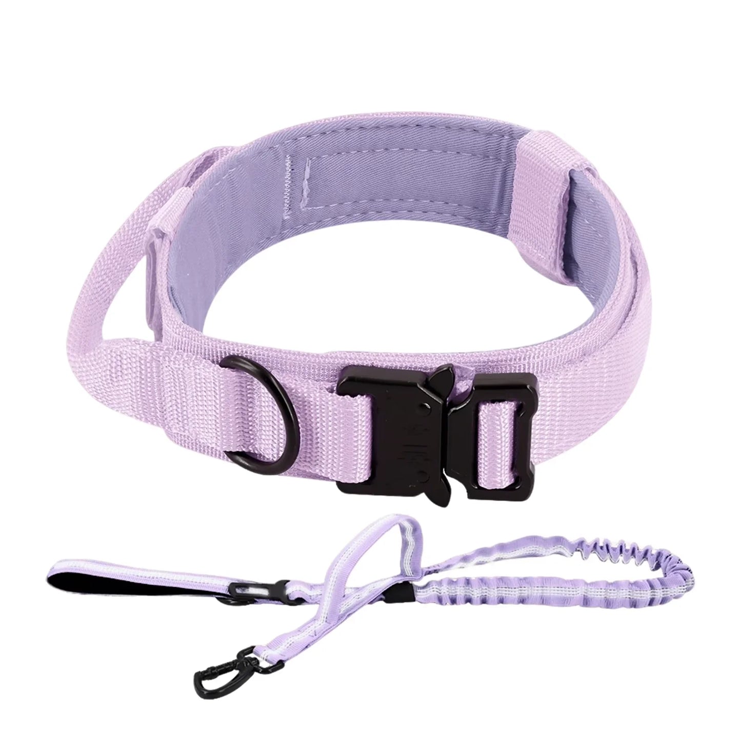 Adjustable Tactical Dog Collar And Leash Set Training Control Handle