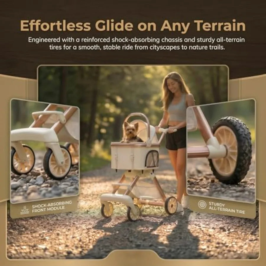 All-Terrain Pet Stroller Lightweight Carrier for Small Medium Dogs Cats