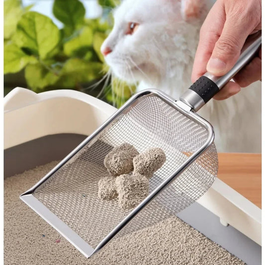 Stainless Steel Cat Litter Scoop Fine Mesh Sifter For Cleanliness