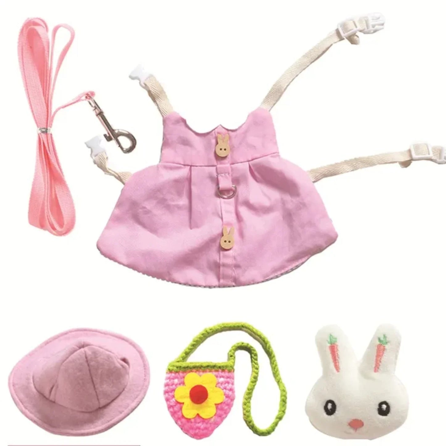 Small Animals Harness Leash Set For Guinea Pigs Rabbits Mice