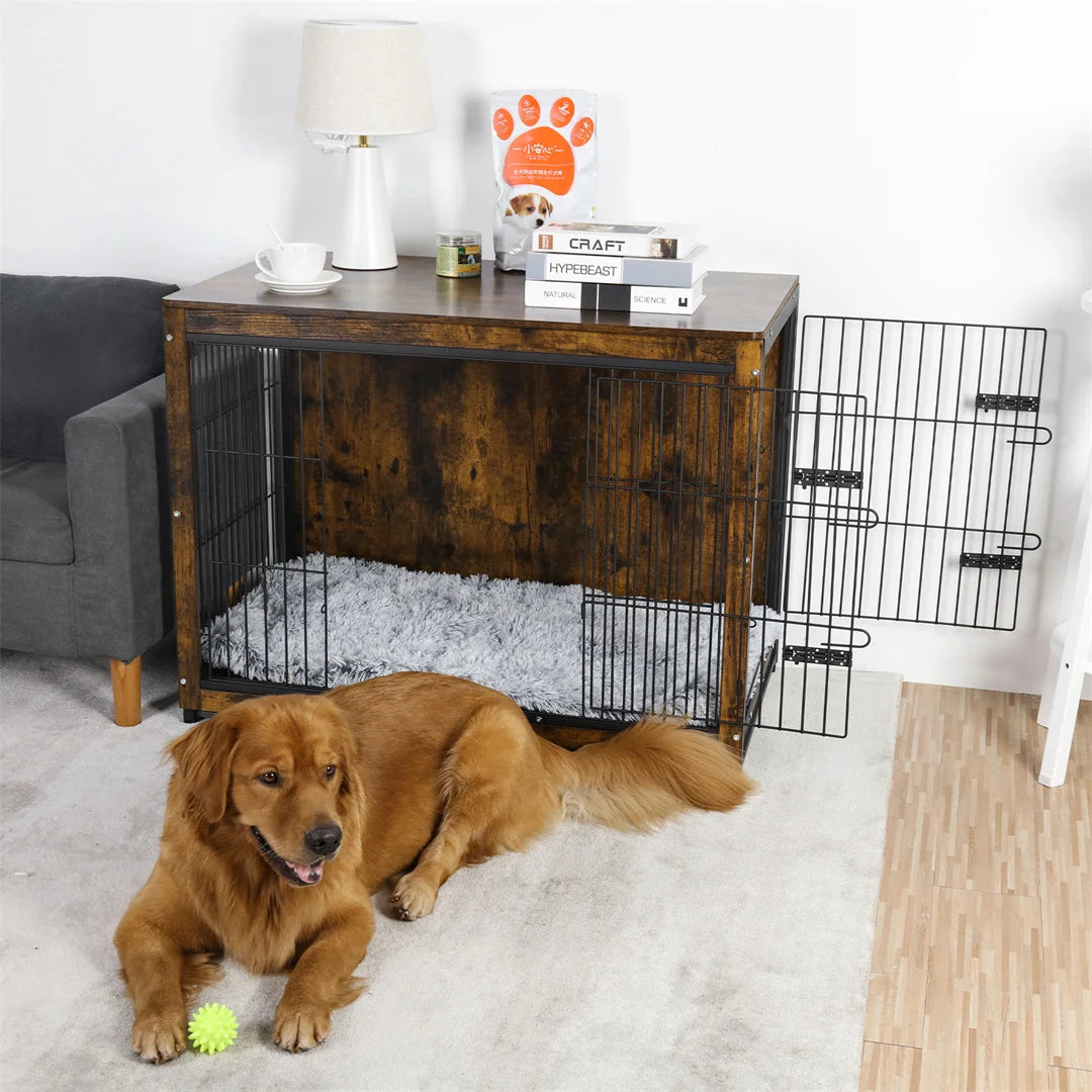 BINGOPAW Spacious Dog Cage End Table Kennel Crate For Indoor Use