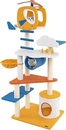 DAFIFY Aviation Themed Cat Tree Tower With Sisal Posts