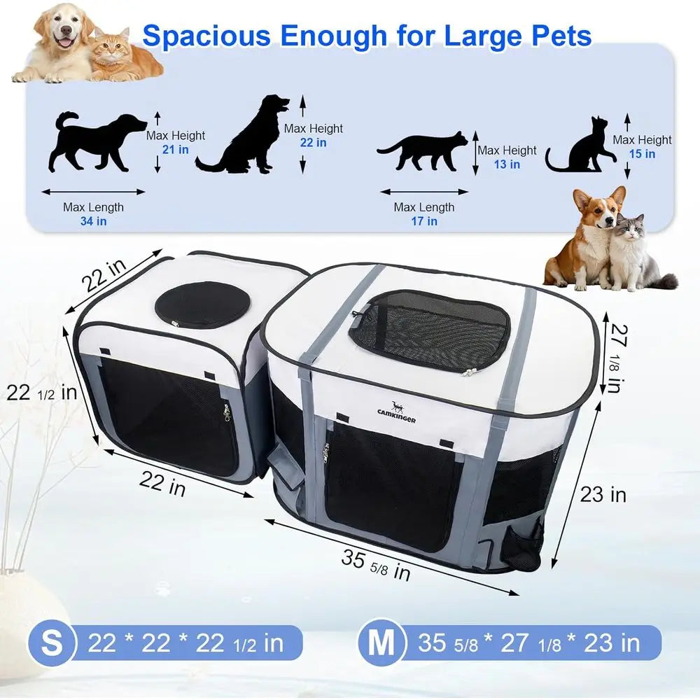 Indoor Outdoor Pet Playpen 2 In 1 Waterproof Dog Crate