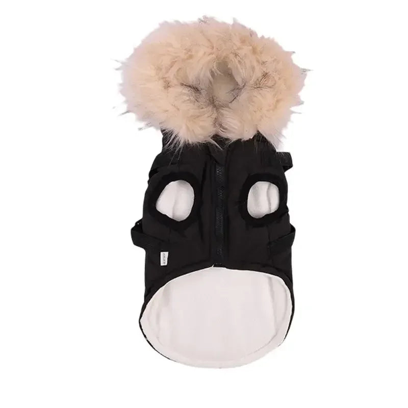 Winter Dog Harness Jacket Waterproof Hooded Coat for Dogs