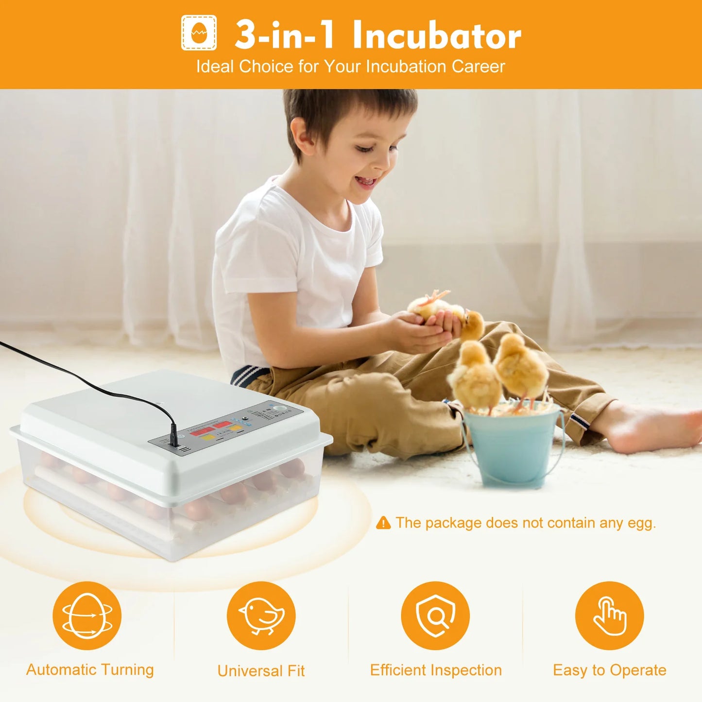 64 Egg Automatic Incubator With Turning Temperature Control Digital Display