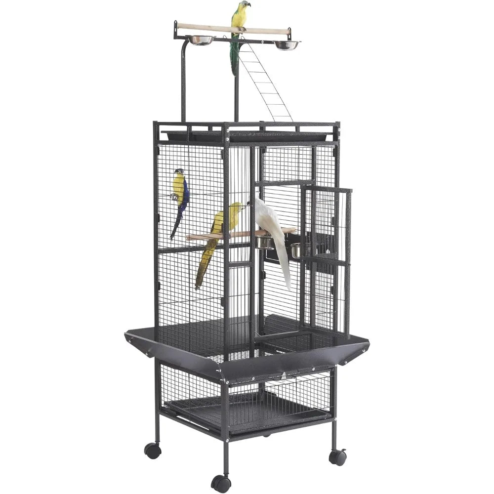 Gap Large Parrot Cage With Rolling Stand For Indoor Parrots
