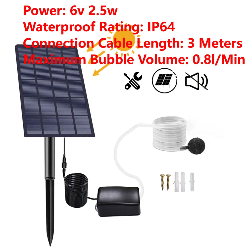 Alloet Solar Power Oxygenator Air Pump For Fish Tank