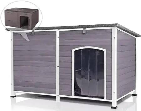 Insulated Outdoor Dog House With Waterproof Kennel Liner