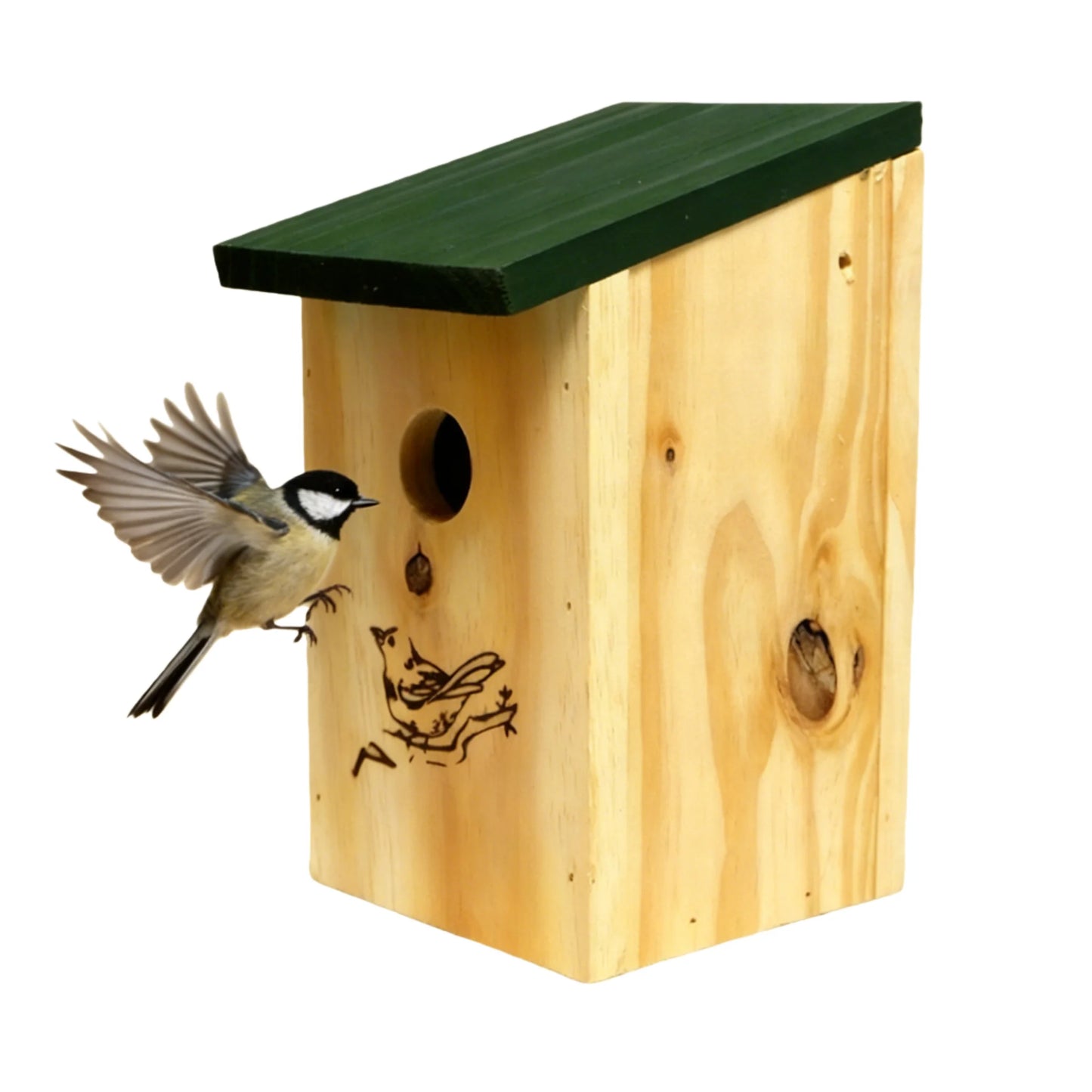 NONECN Natural Wooden Bird House Hanging Nest Shelter Wild Birds