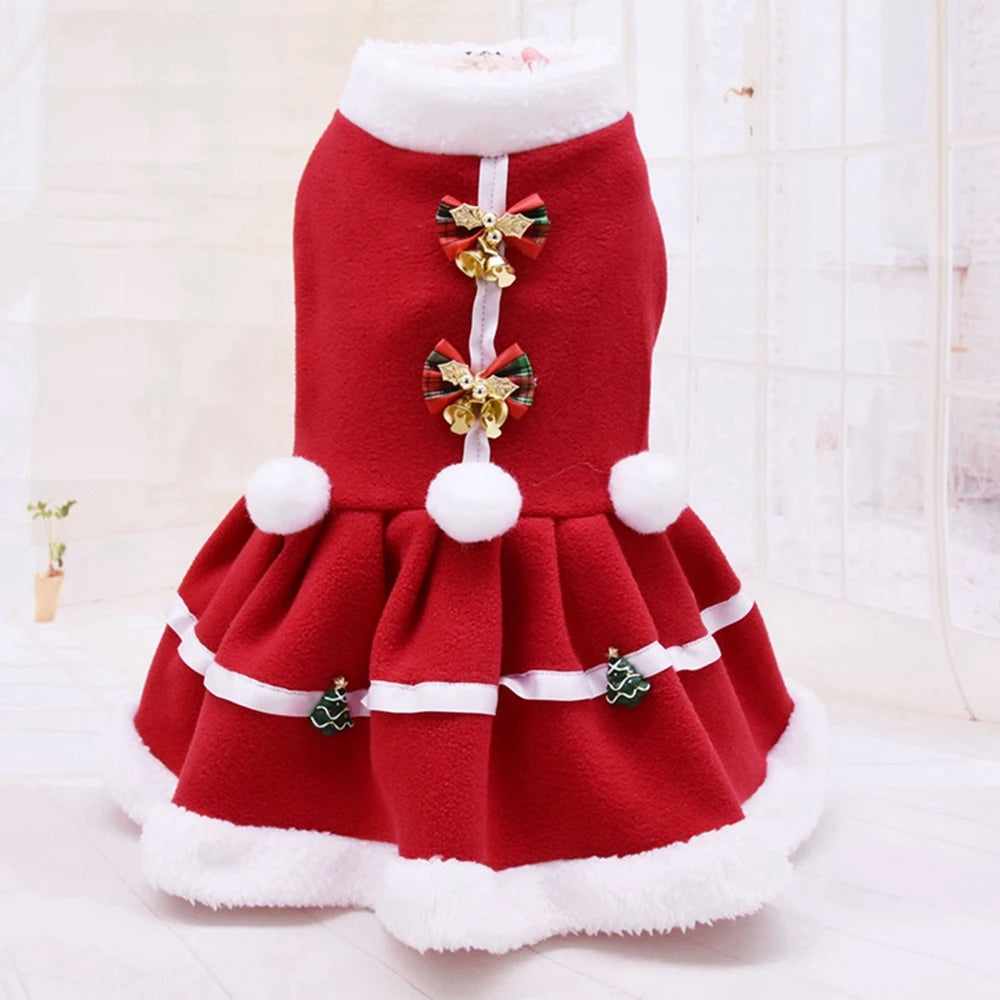 Guangdong Dog Christmas Costume Fleece Dress For Pets