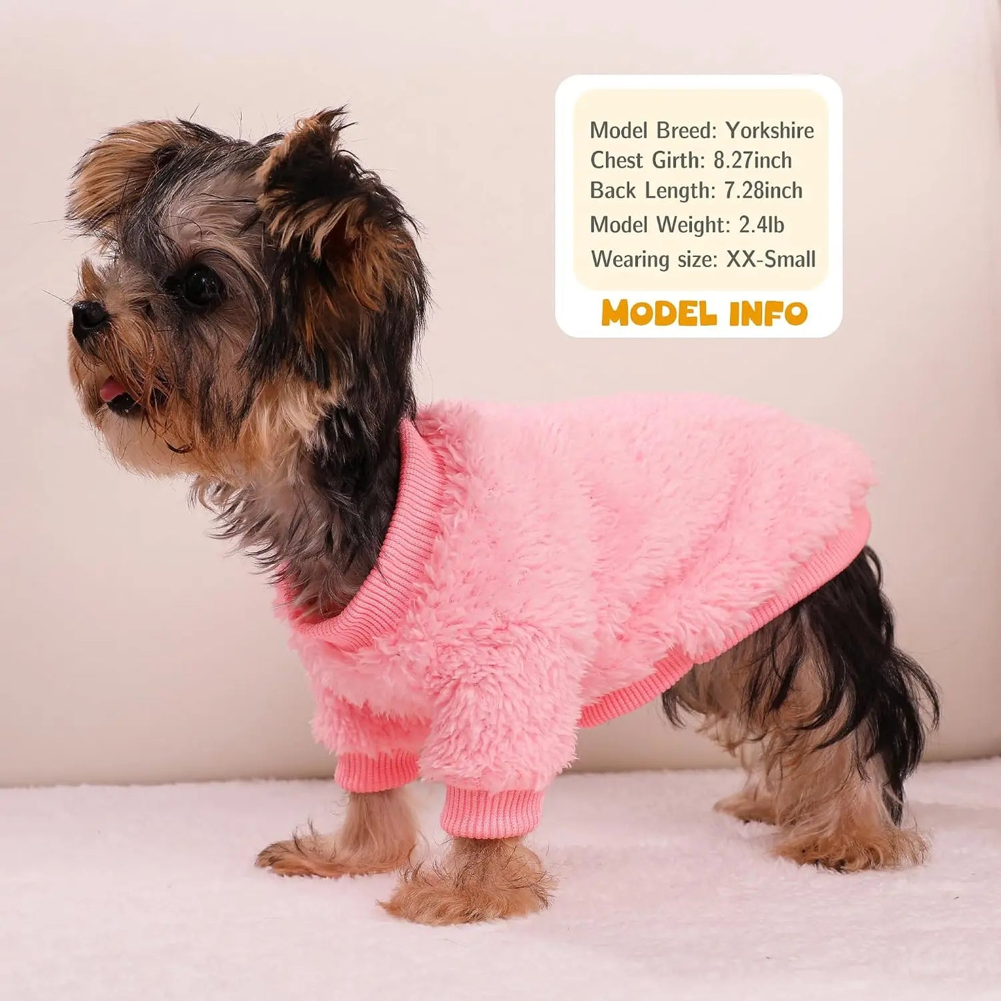 Small Dog Fleece Sweater Pullover Warm Winter Outfit For Teacup Breeds