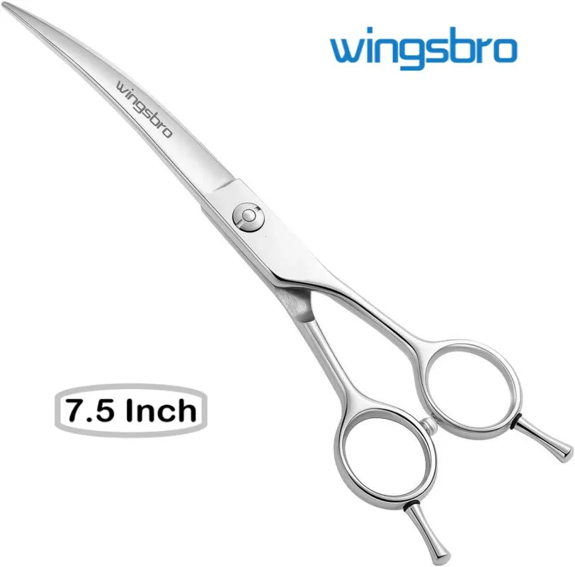 Professional Curved Dog Grooming Scissors in Stainless Steel for Pets