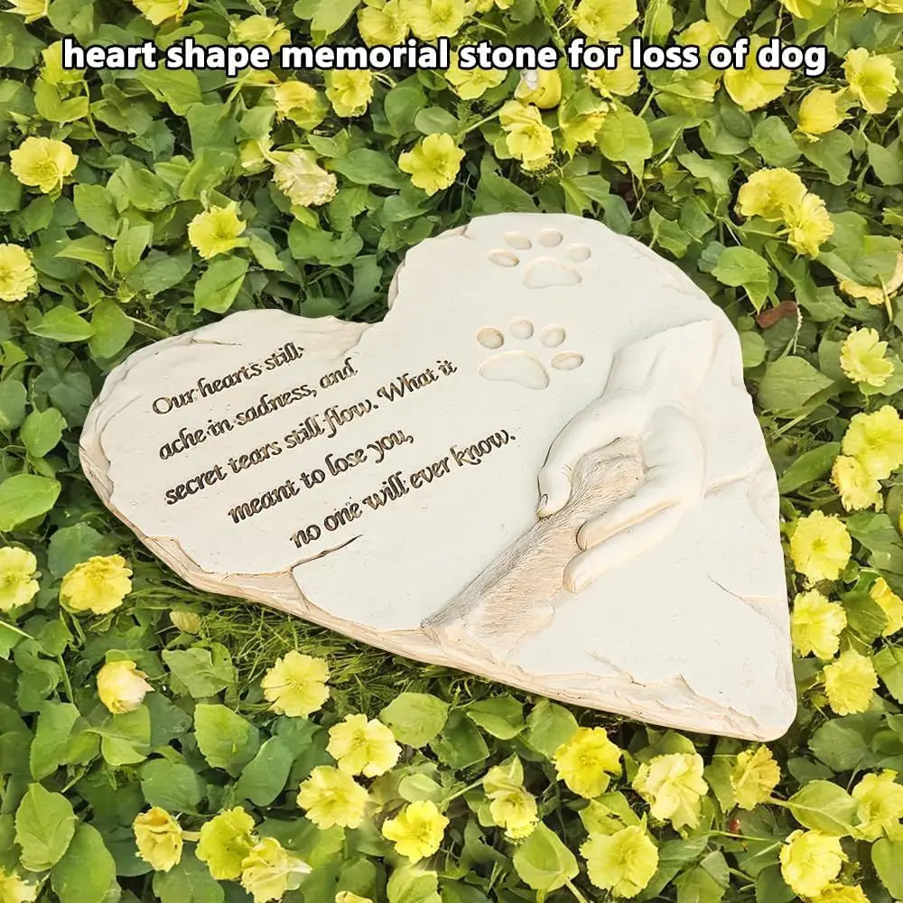 New York Dog Memorial Stone Heart Shaped Grave Marker for Pets