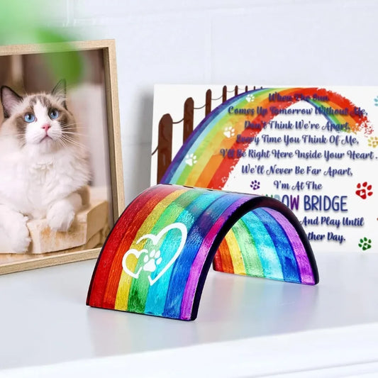 Rainbow Bridge Fused Glass Memorial Gift For Pet Loss