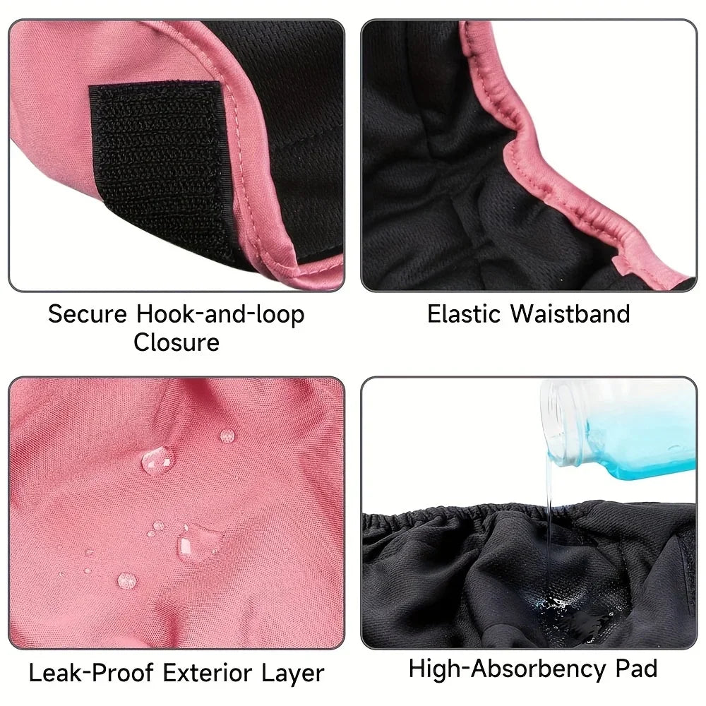 Reusable Dog Period Pants with Adjustable Snaps for Female Dogs