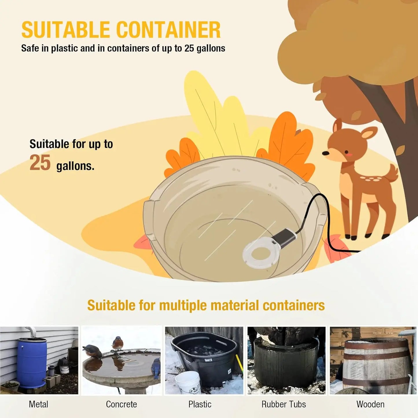 Farm Animals Stock Tank Heater 250W 500W Cast Aluminum