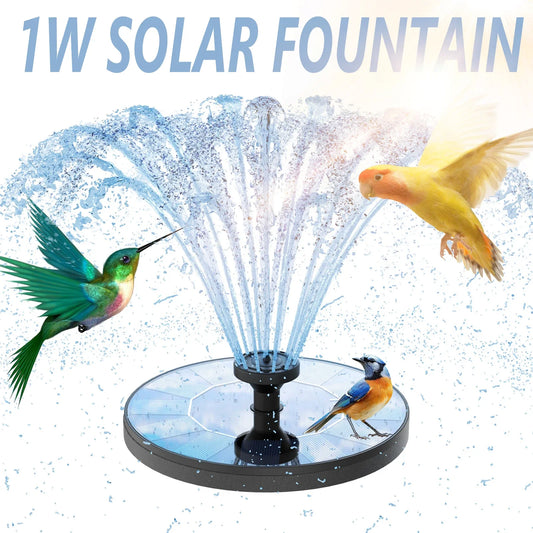 Outdoor Solar Fountain Pump With 6 Nozzles For Bird Bath