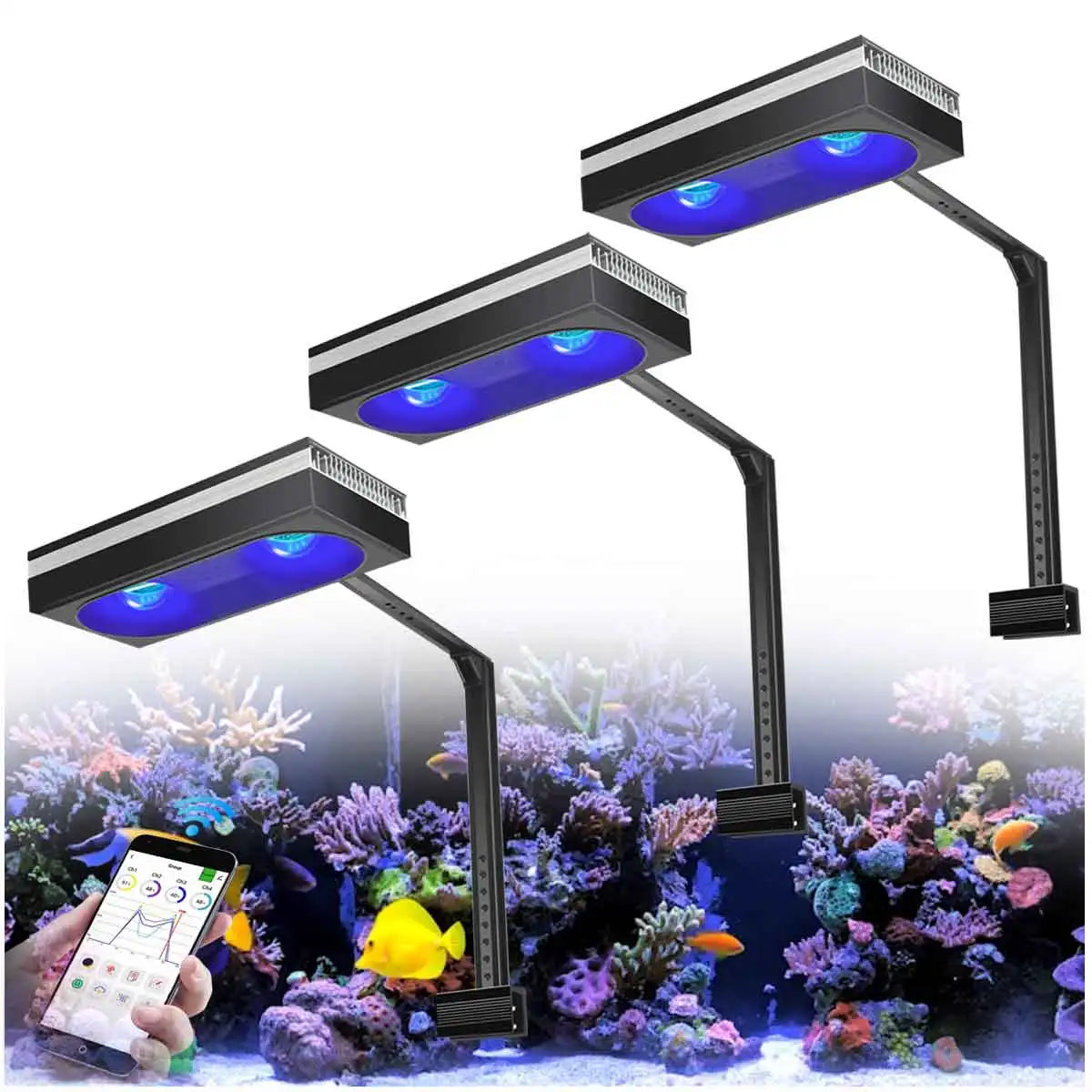 PopBloom RL180 WiFi LED Aquarium Light Full Spectrum 180W