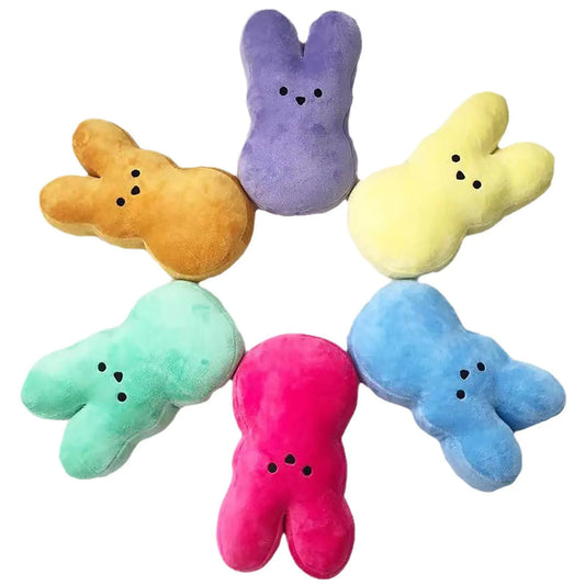 Set of 7 Plush Rabbit Toys for Pets Durable Polyester