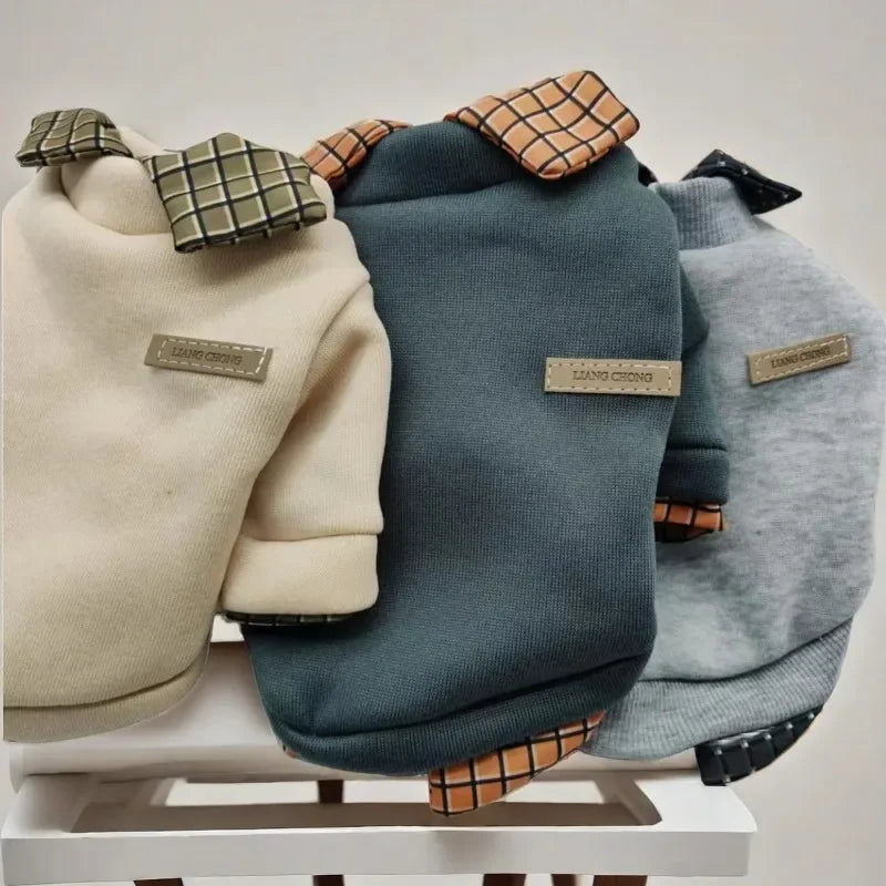 Pet Dog Warm Winter Hoodie Patchwork Jacket For Small Dogs