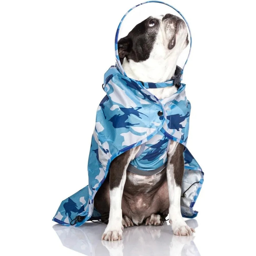 DUTRIEUX Dog Rain Jacket Waterproof Poncho With Leash Attachment