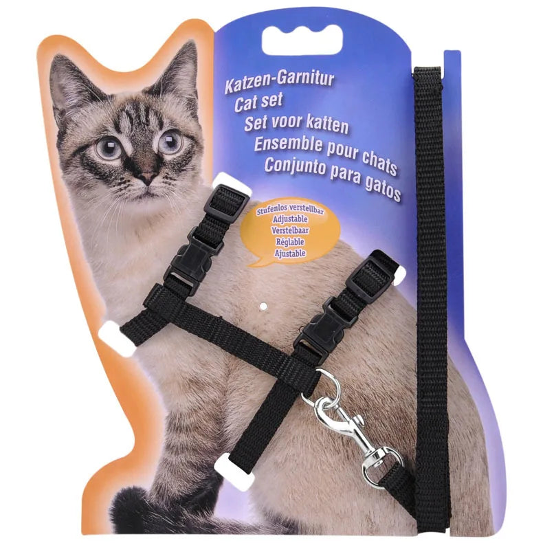 Adjustable Cat Collar Harness Leash Set Nylon For Cats
