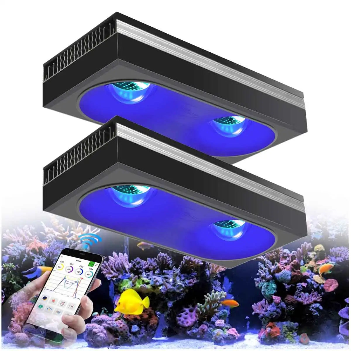PopBloom RL180 WiFi LED Aquarium Light Full Spectrum 180W