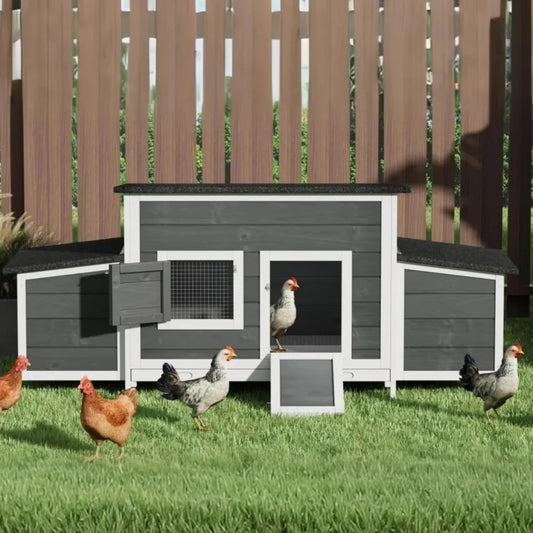 Solid Wood Chicken Coop For 4-6 Chickens Outdoor Run Pen