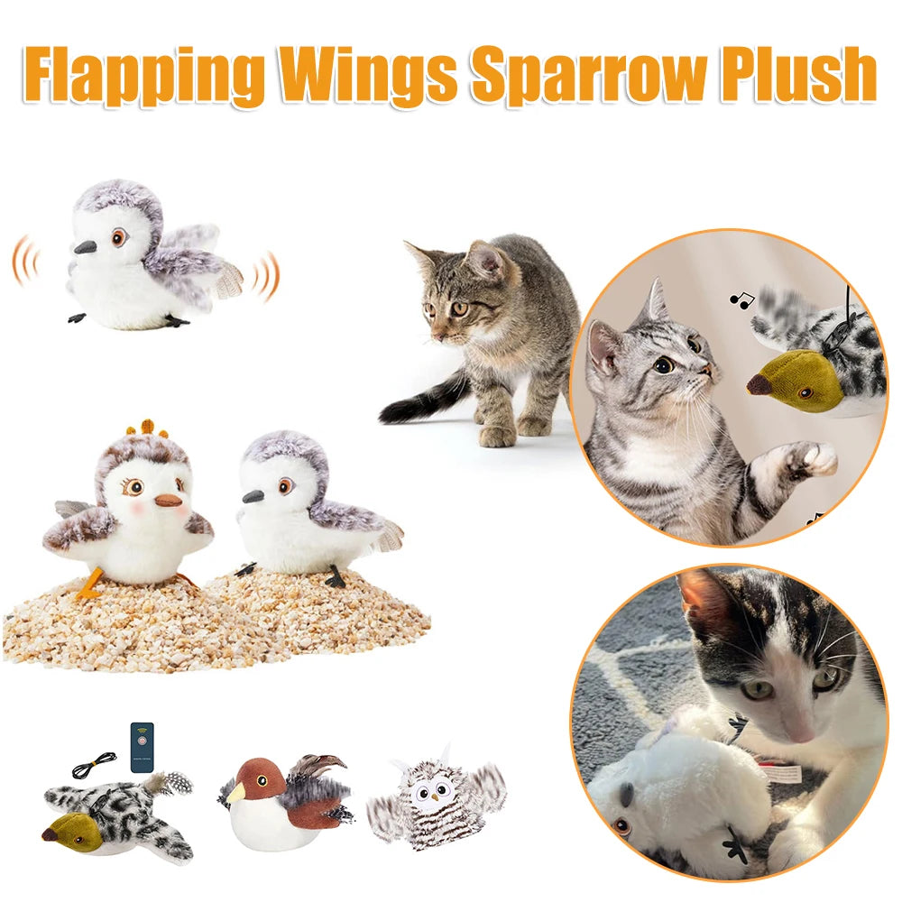 Shunmaii FlappingMechanism Wings Sparrow Toy Simulated Chirping Bird Indoor DomesticCat