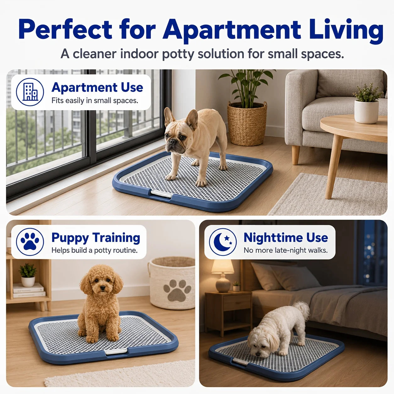 Nordara Dog Potty Tray With Removable Grating Leakproof Indoor Toilet