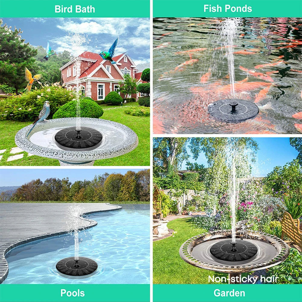 Hignconcerned Solar Fountain Pump 8 Nozzles for Outdoor Pond
