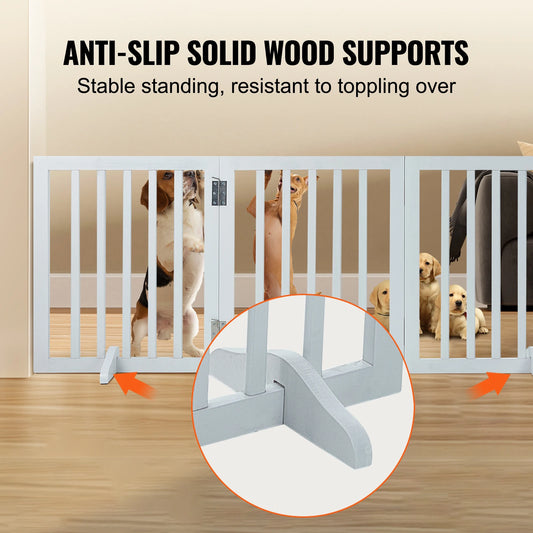 Free Standing Dog Gate Three Panel Foldable Barrier