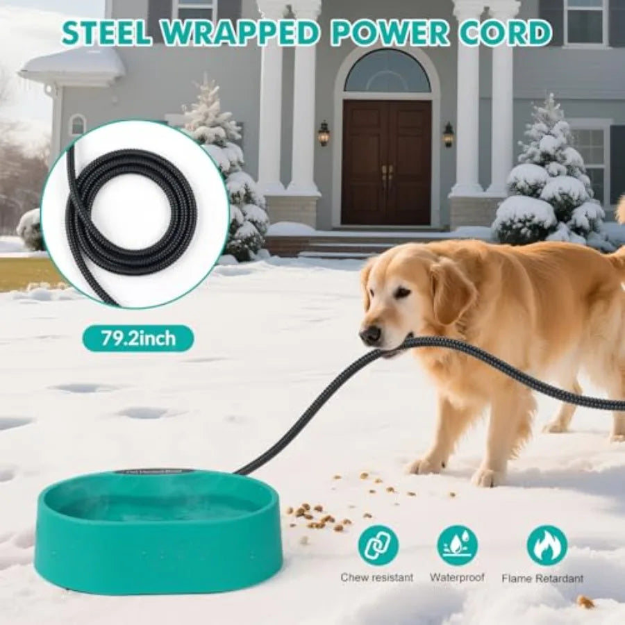 Heated Outdoor Pet Water Bowl For Dogs And Cats Warming
