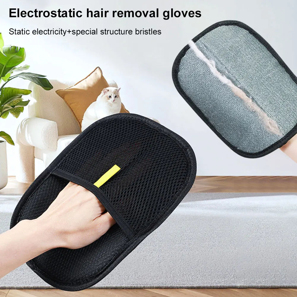 Double Sided Deshedding Brush Glove For Cat And Dog