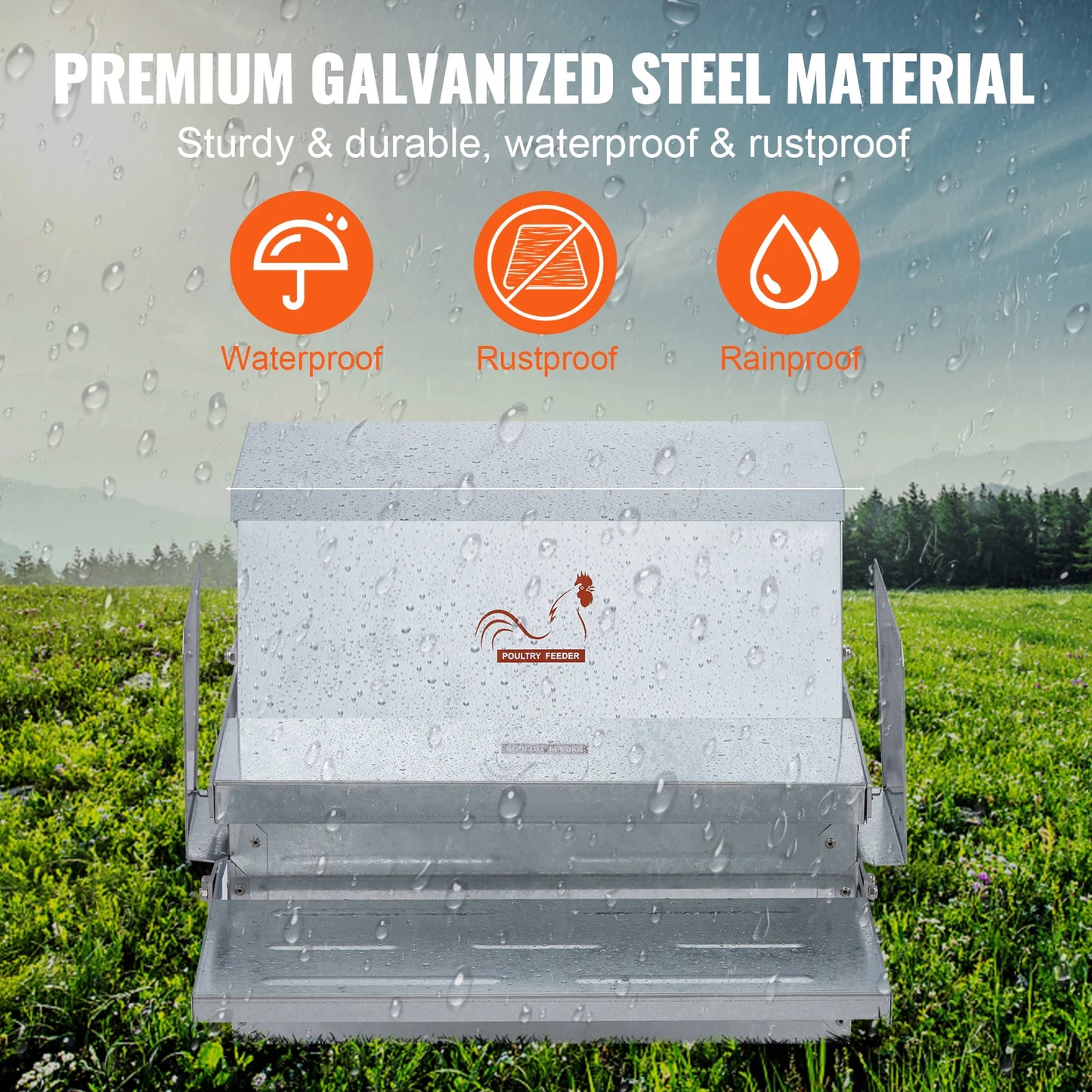 SucceBuy Automatic Chicken Feeder Galvanized Steel