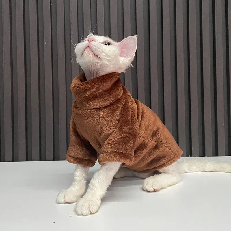 Hairless Sphynx Cat Winter Vest Sweater Warm Thickening