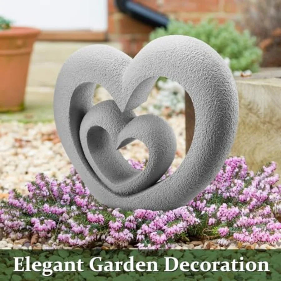 Nesting Heart Garden Sculpture Memorial Statue for Cemetery