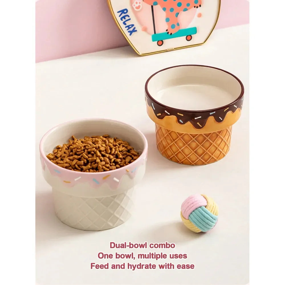 Elevated Dog Bowl Anti Tilt Feeder For Neck Pain Relief