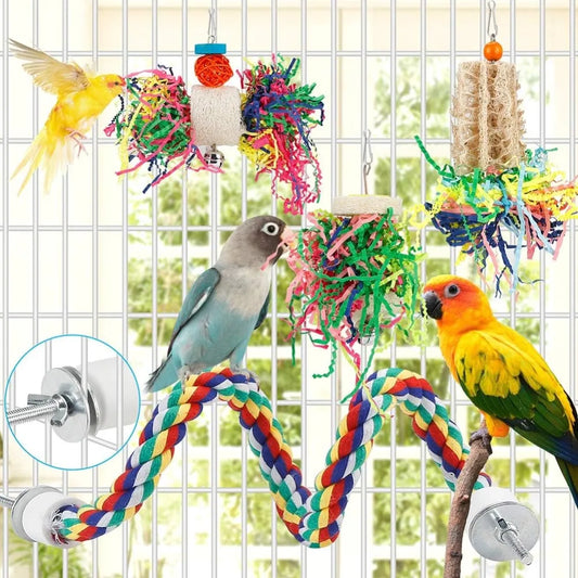Bird Chew Toys Parrot Paper Ball Foraging Cage Hanging Toys